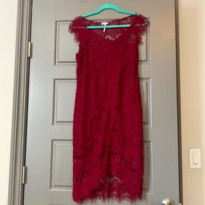 Burgundy Free People Lace Dress